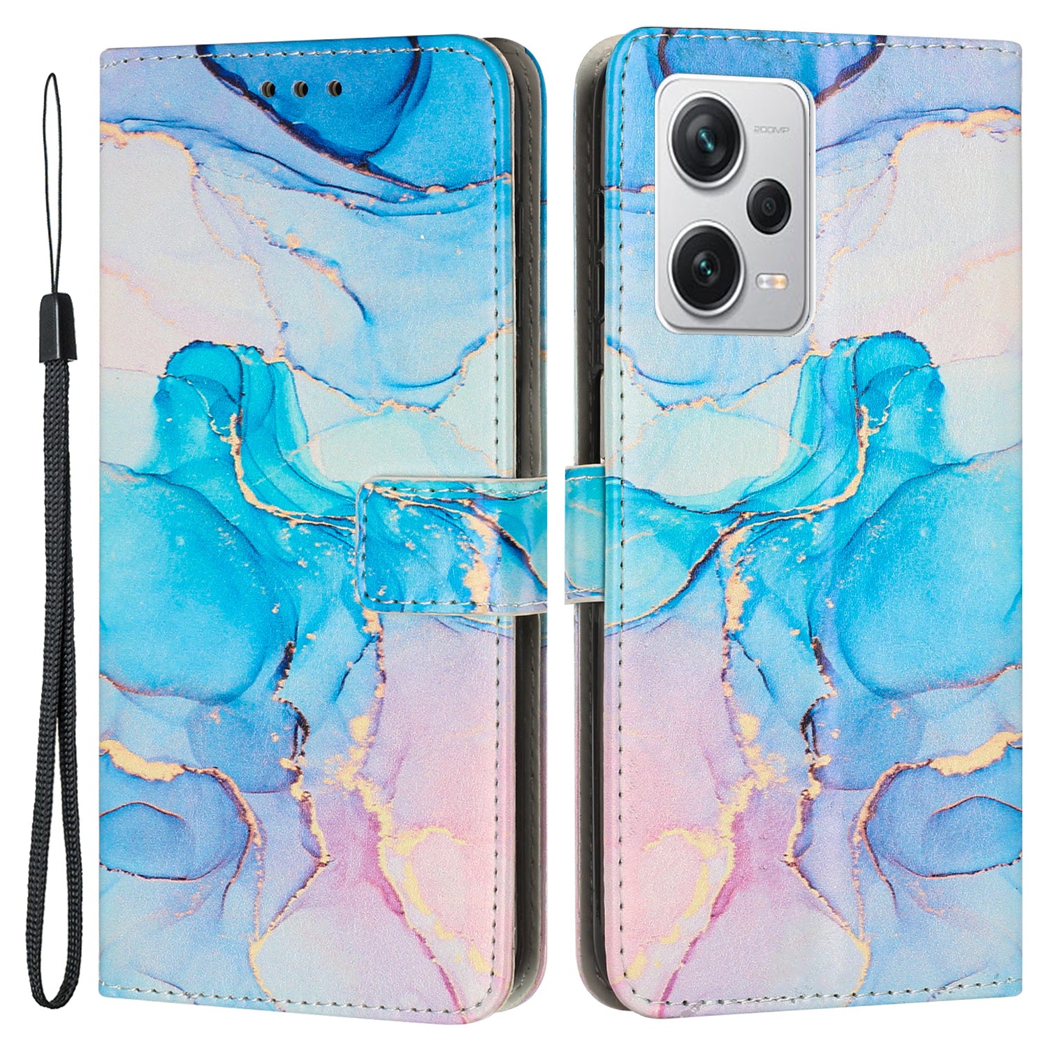 For Xiaomi Redmi Note 12 Pro 5G Stand Leather Phone Case Marble Pattern Wallet Cover with Strap For Xiaomi Redmi Note 12 Pro 5G Stand Leather Phone Case Marble Pattern Wallet Cover with Strap